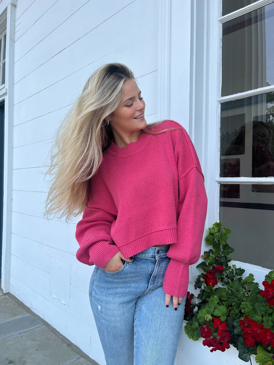 Easy Street Crop Pullover in Madamoiselle - Madison's Niche