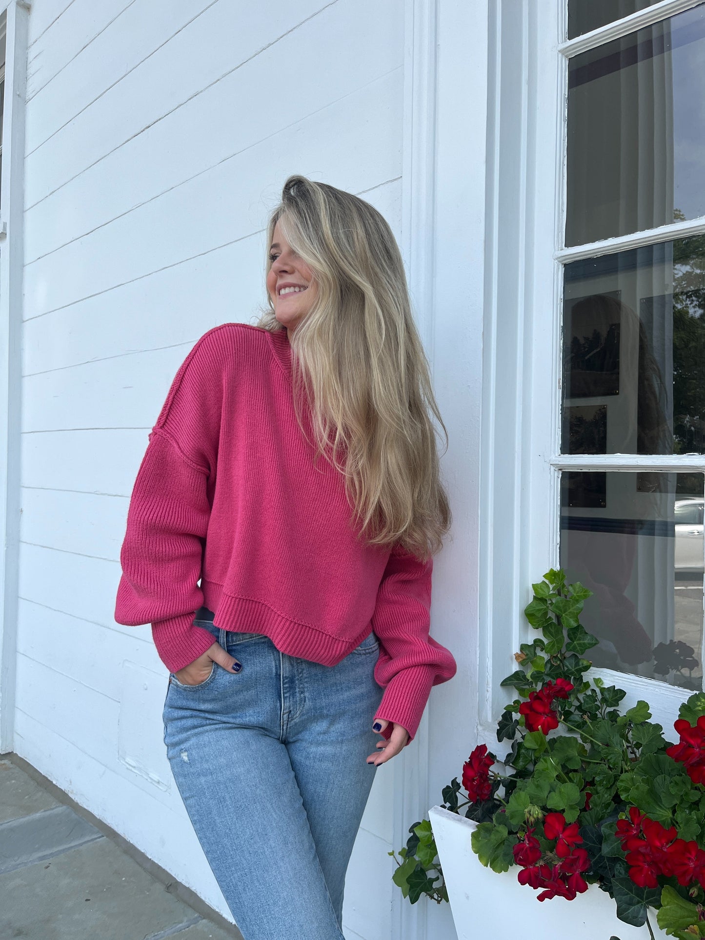 Easy Street Crop Pullover in Madamoiselle - Madison's Niche 