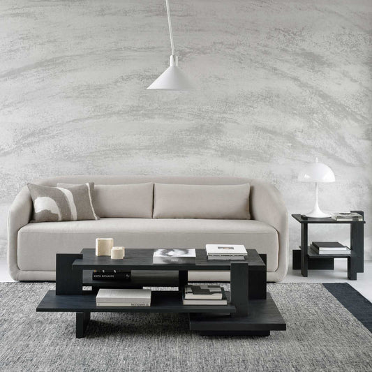 Abstract Coffee Table | Teak - Black