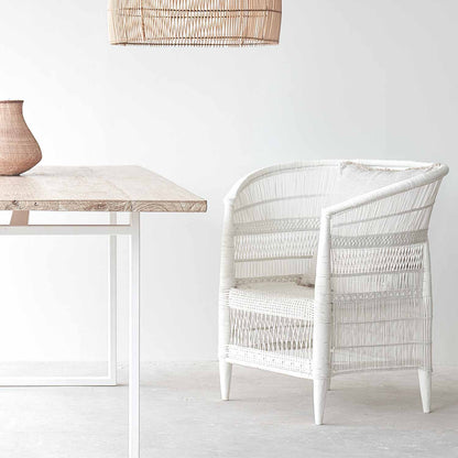 African Malawi Armchair in White Tribal Furniture from Originals Furniture Singapore