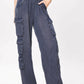 Dark Denim Tencel Cargo Pants - Madison's Niche 
