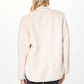 Ecru Shearling Jacket with Leather Trim - Madison's Niche 