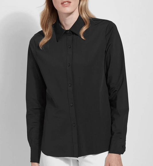 LYSSE Clothing Connie Slim Button Down in Black