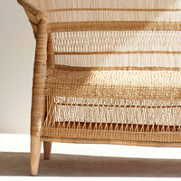 African Malawi 2 Seater Chair Natural Tribal Unique Vintage Furniture from Originals Furniture Singapore