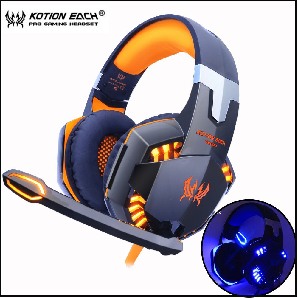 Gaming Headphones Deep Bass Stereo with LED light