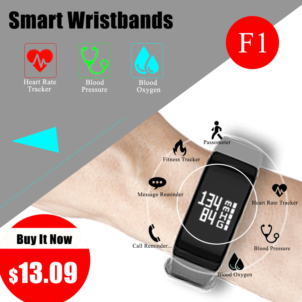 F1 Smart Band watches Blood Pressure Fitness bracelet heart rate smartband Smart bracelet Healthy Activity Tracker wristband