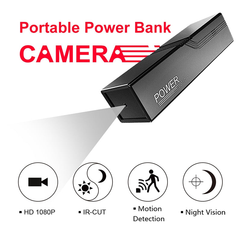 Portable Power Bank Camera HD1080P Mini Outdoor Surveillance Camera Infrared Night Vision Cam Motion Detection Camera IR-CUT