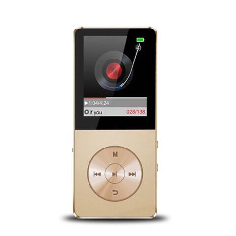 Original HiFi Metal Ultrathin MP3 MP4 Music Player Built-in Speaker 16GB 1.8 Inch Screen can Support 128GB SD Card with Video