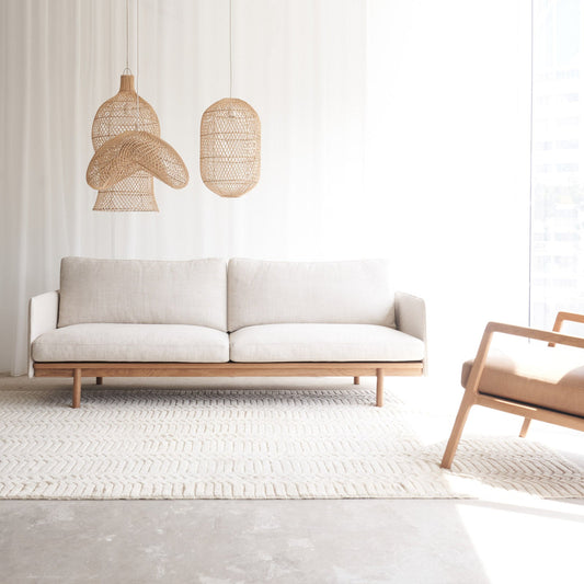 Pensive 2.5 Seater Fabric Sofa - Sand